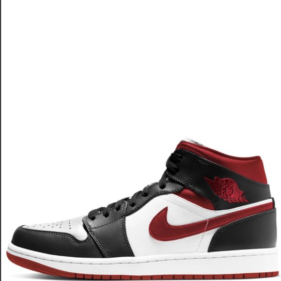 Jordan 1 Mid Gym Red Black White - Picture 1 of 6